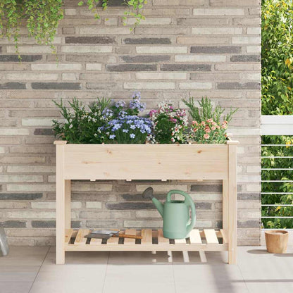 Garden Planter Beige 115 x 59 x 76.5 cm Solid Fir Wood
