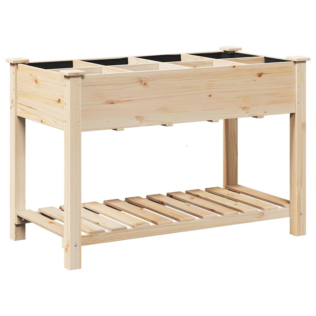Garden Planter Beige 115 x 59 x 76.5 cm Solid Fir Wood