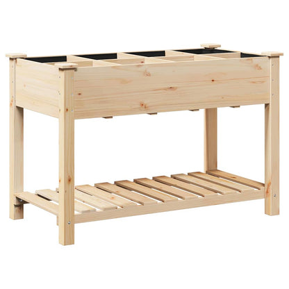 Garden Planter Beige 115 x 59 x 76.5 cm Solid Fir Wood