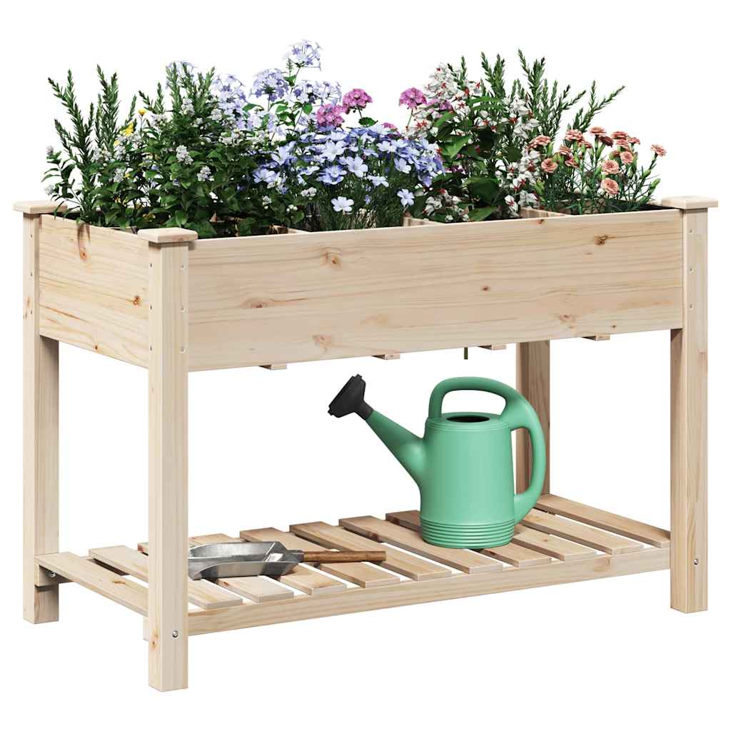 Garden Planter Beige 115 x 59 x 76.5 cm Solid Fir Wood