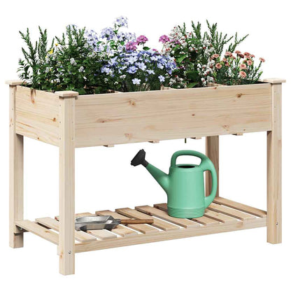 Garden Planter Beige 115 x 59 x 76.5 cm Solid Fir Wood