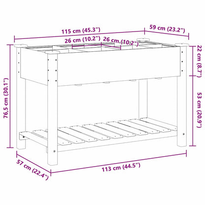 Garden Planter Beige 115 x 59 x 76.5 cm Solid Fir Wood