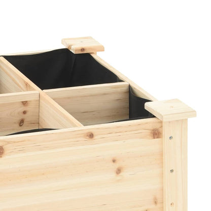 Garden Planter Beige 161.5 x 45 x 76.5 cm Solid Fir Wood