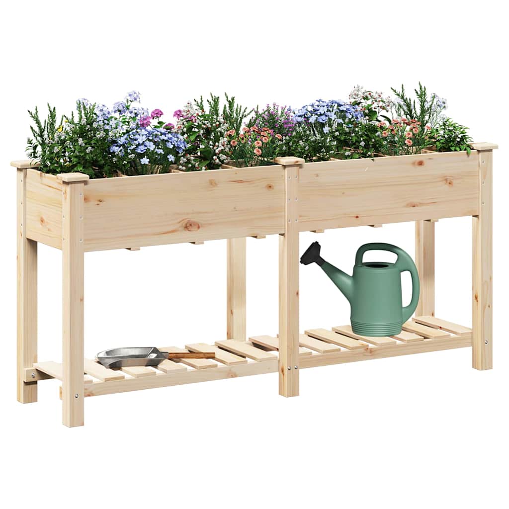 Garden Planter Beige 161.5 x 45 x 76.5 cm Solid Fir Wood