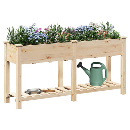 Garden Planter Beige 161.5 x 45 x 76.5 cm Solid Fir Wood