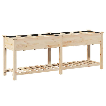 Garden Planter Beige 203.5 x 53 x 76.5 cm Solid Fir Wood