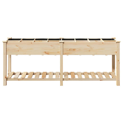 Garden Planter Beige 203.5 x 53 x 76.5 cm Solid Fir Wood