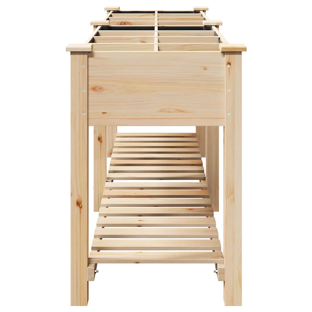 Garden Planter Beige 203.5 x 53 x 76.5 cm Solid Fir Wood