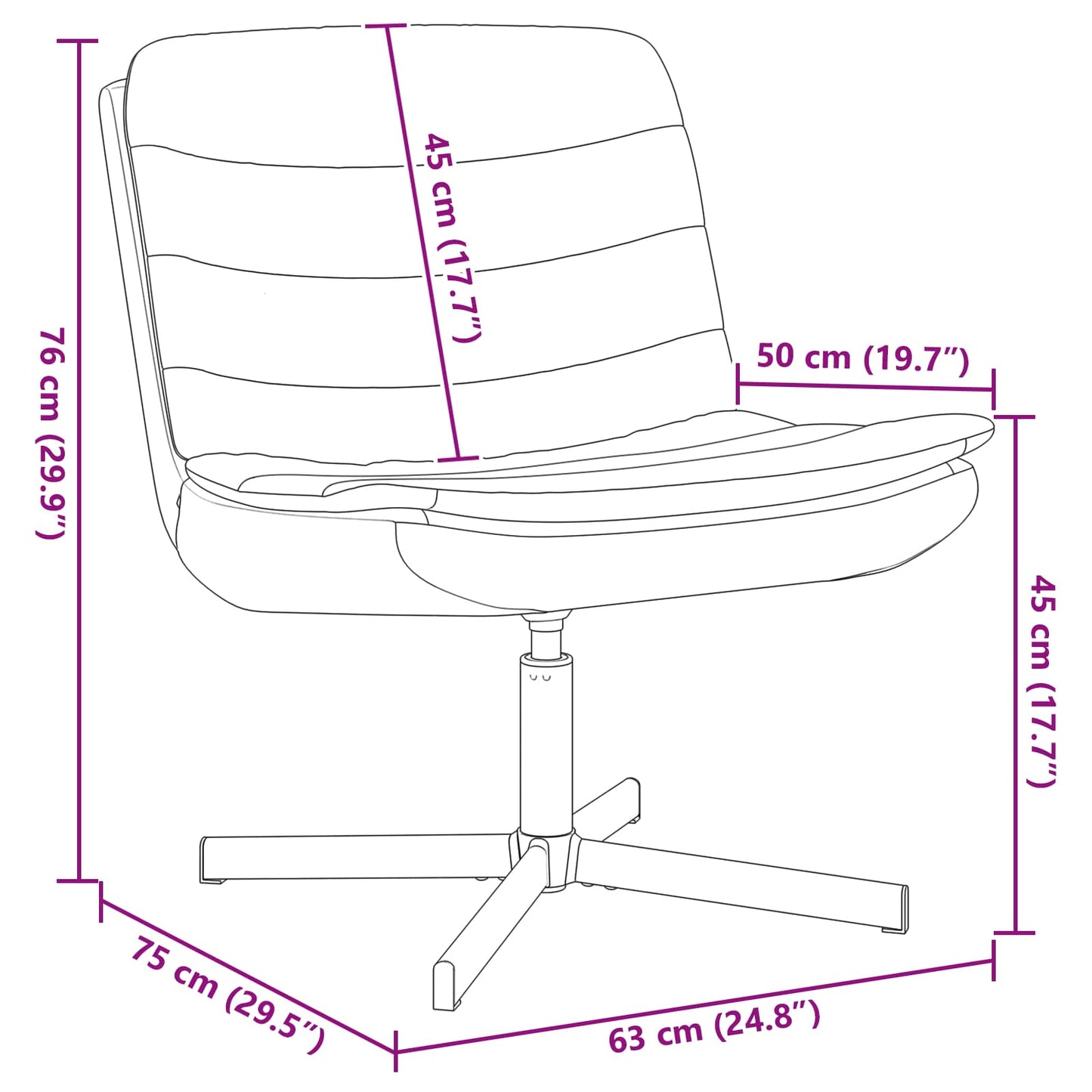 Swivel Chair Dark Green 63 x 75 x 76 cm Fabric