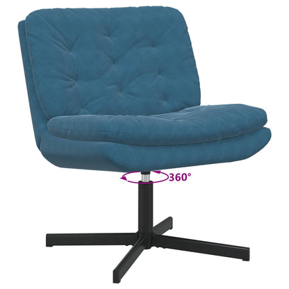 Swivel Relaxing Chair Blue 63 x 75 x 76 cm Velvet