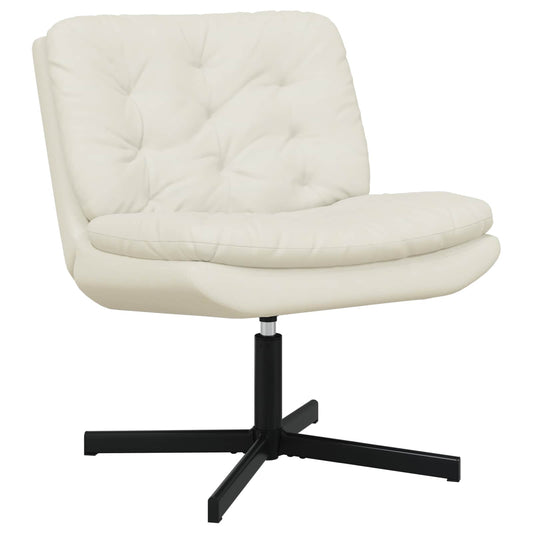 Swivel Relaxing Chair Cream 63 x 75 x 76 cm Velvet