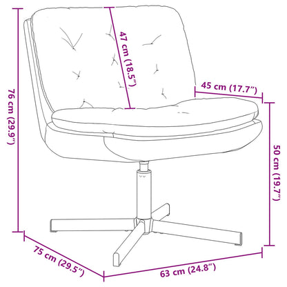 Swivel Relaxing Chair Cream 63 x 75 x 76 cm Velvet