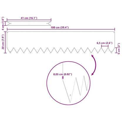 Lawn Edging 50 pcs Olive Green 100 x 0.05 x 20 cm