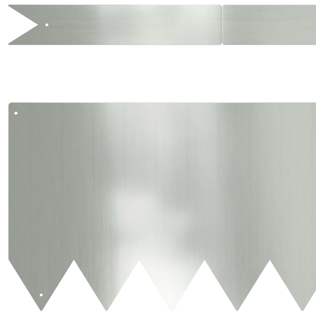 Lawn Edging 50 pcs Silver 100 x 0.05 x 20 cm Galvanised Steel