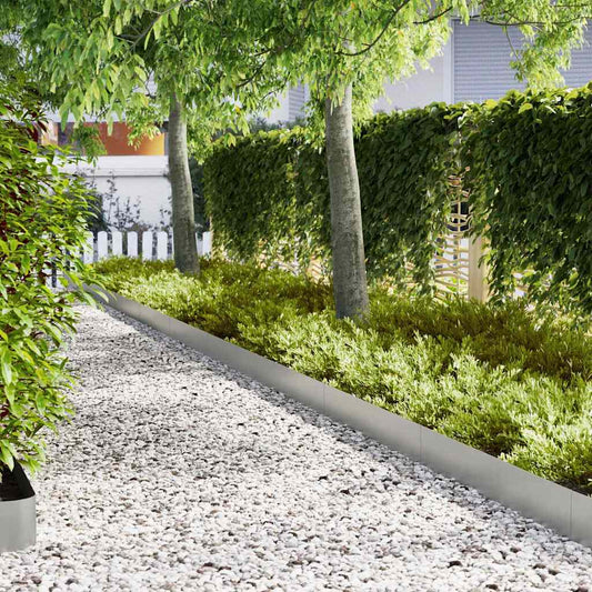 Lawn Edging 50 pcs 100 x 0.05 x 20 cm Galvanised Steel Silver