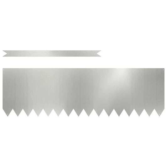 Lawn Edging 30 pcs 100 x 0.05 x 30 cm Galvanised Steel Silver