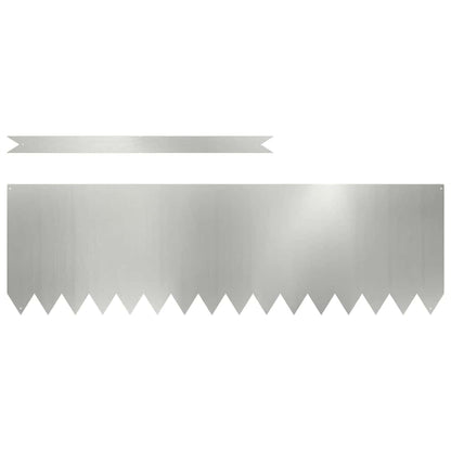Lawn Edging 30 pcs 100 x 0.05 x 30 cm Galvanised Steel Silver