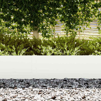 Lawn Edging 50 pcs 100 x 0.05 x 30 cm Cold Rolled Steel White