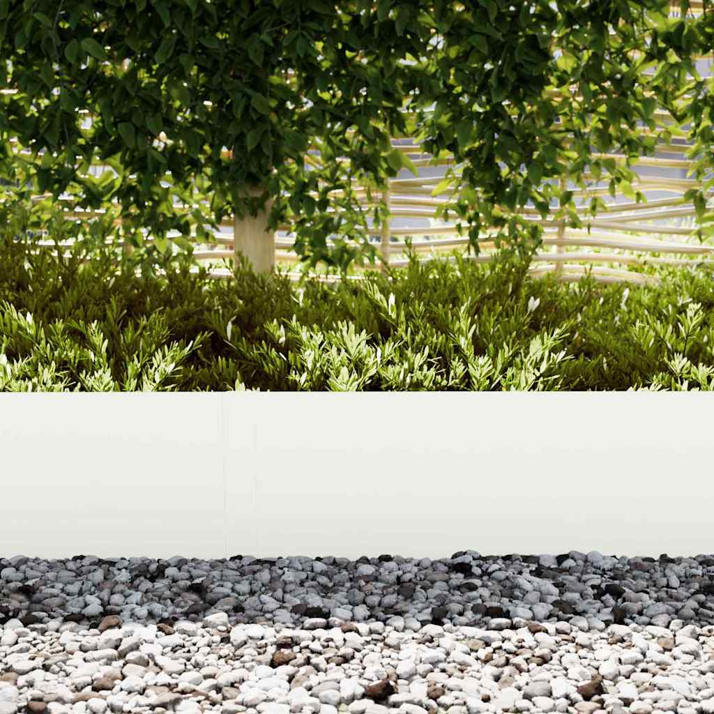 Lawn Edging 50 pcs White 100 x 0.05 x 30 cm Cold Rolled Steel