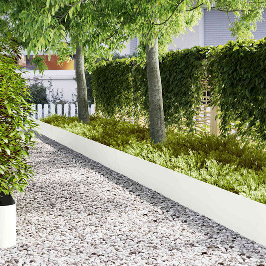 Lawn Edging 50 pcs 100 x 0.05 x 30 cm Cold Rolled Steel White