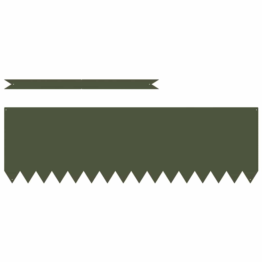 Lawn Edging 50 pcs Olive Green 100 x 0.05 x 30 cm