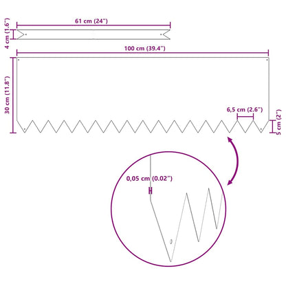 Lawn Edging 50 pcs Olive Green 100 x 0.05 x 30 cm