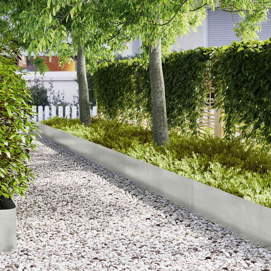 Lawn Edging 50 pcs 100 x 0.05 x 30 cm Stainless Steel Silver