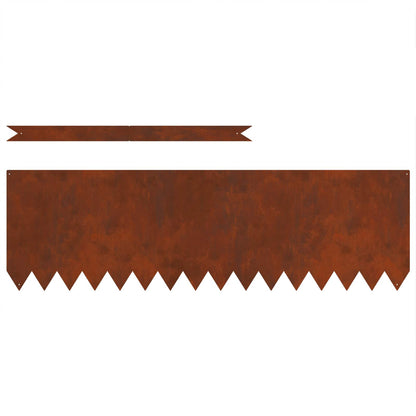 Lawn Edging 50 pcs Rusty 100 x 0.05 x 30 cm Weathering Steel