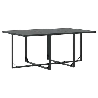 Garden Dining Set 7 pcs Black Steel
