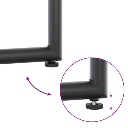 Garden Dining Set 11 pcs Black Steel