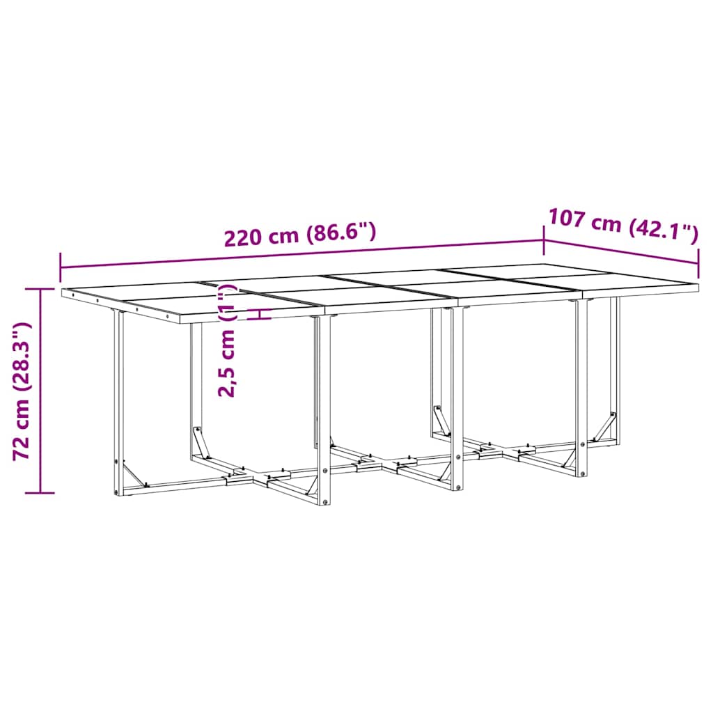 Garden Dining Set 13 pcs Black Steel