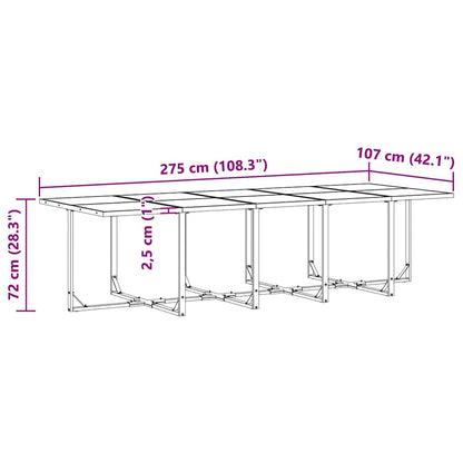 Garden Dining Set 15 pcs Black Steel