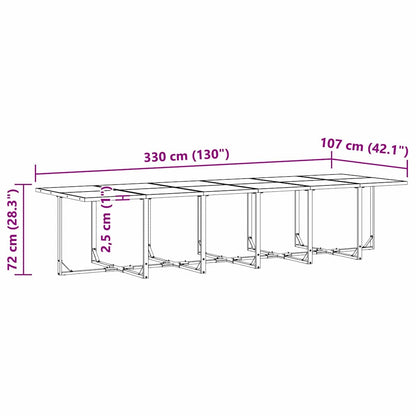 Garden Dining Set 17 pcs Black Steel