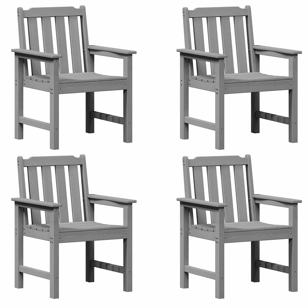 Garden Chair 4 pcs Light Grey 65.5 x 59 x 88 cm Polyethylene