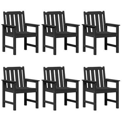 Garden Chair 6 pcs Black 65.5 x 59 x 88 cm Polyethylene