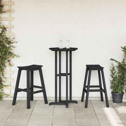 Garden Bar Set 3 pcs Black HDPE