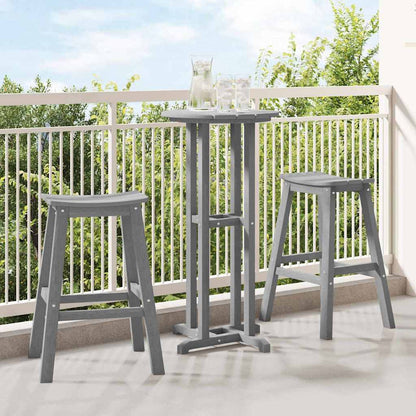 Garden Bar Set 3 pcs Light Grey HDPE