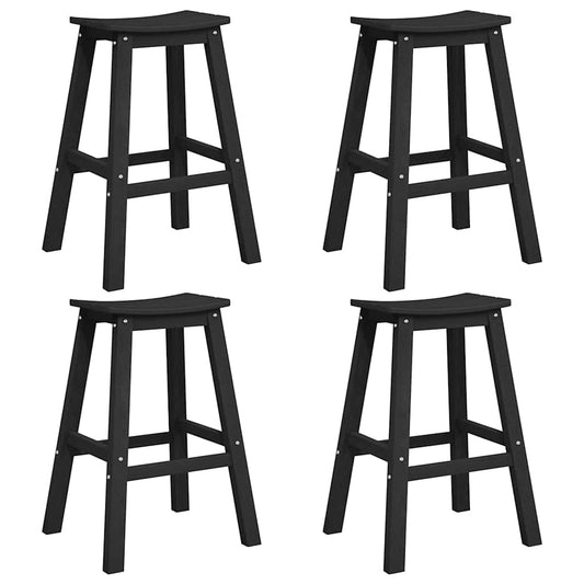 Garden Bar Set 4 pcs Black HDPE
