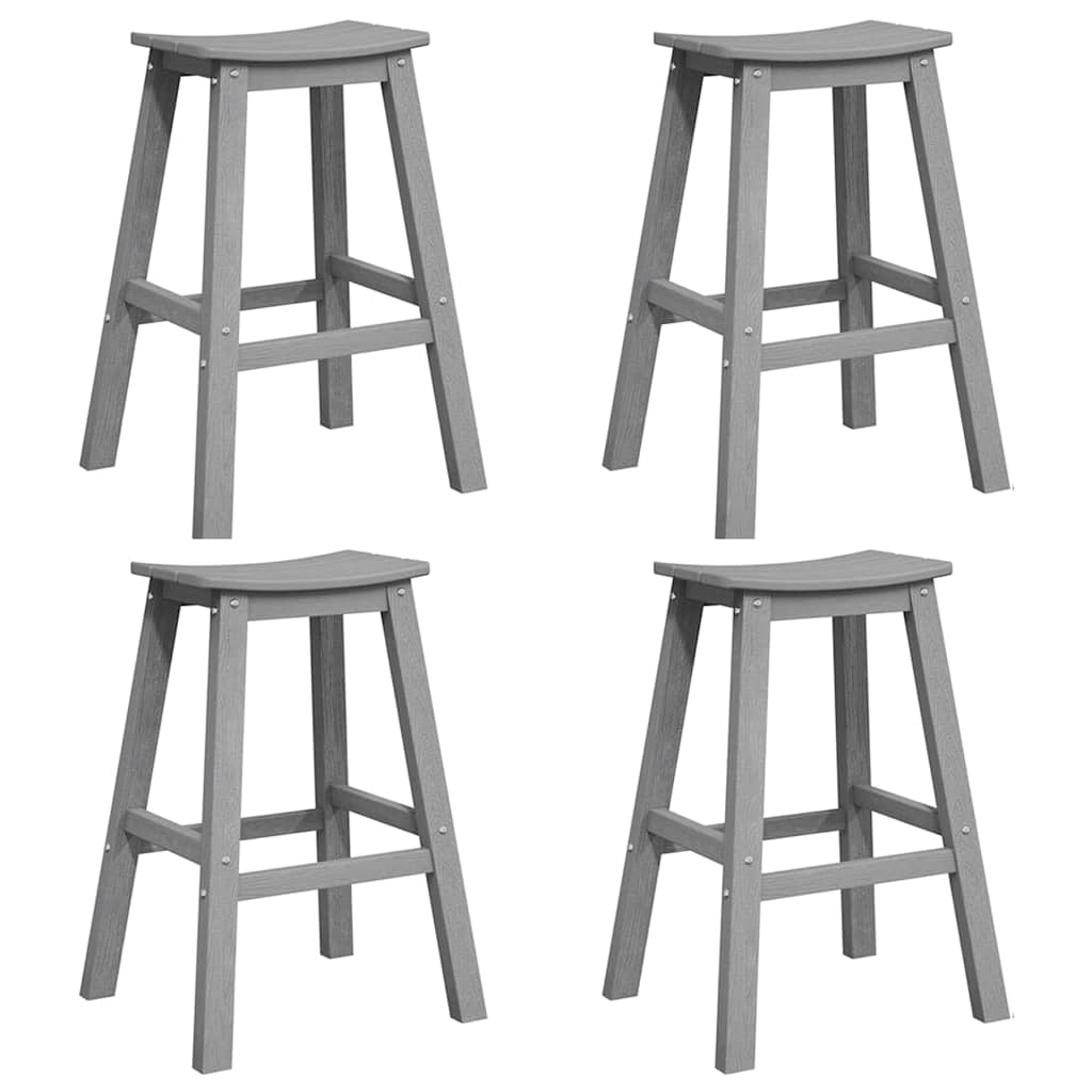 Garden Bar Set 4 pcs Light Grey HDPE