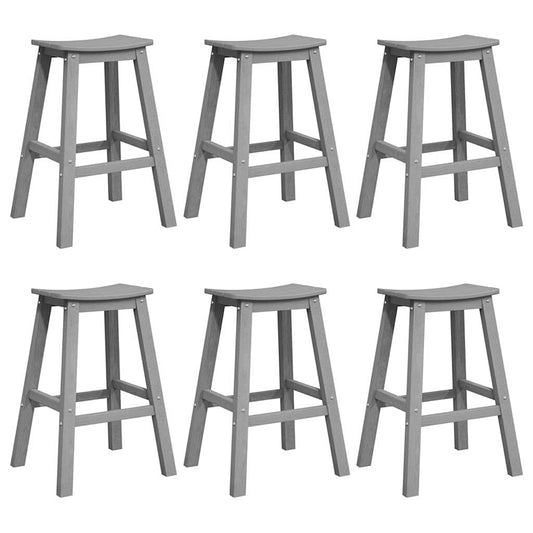 Garden Bar Set 6 pcs Light Grey HDPE