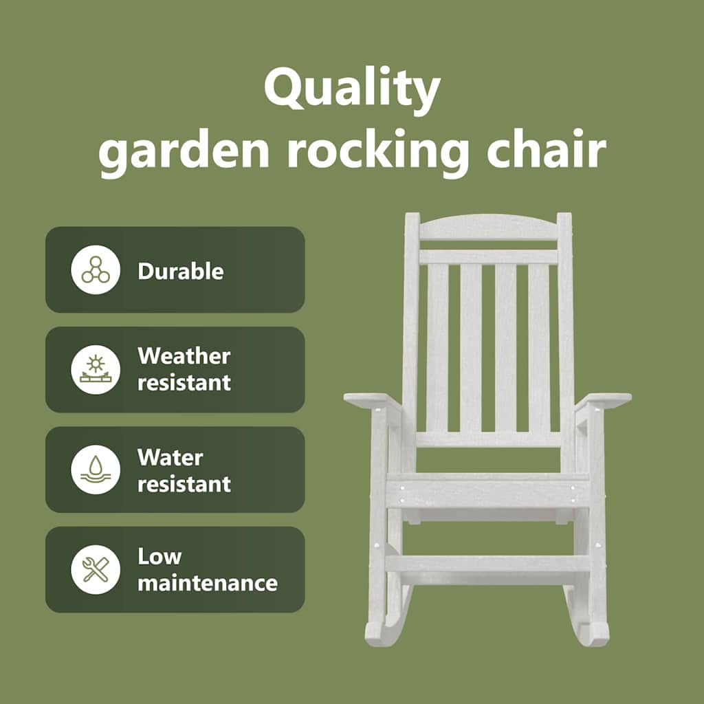 Rocking Chair 2 pcs White 92 x 70 x 108 cm Polyethylene