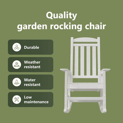 Rocking Chair 2 pcs White 92 x 70 x 108 cm Polyethylene