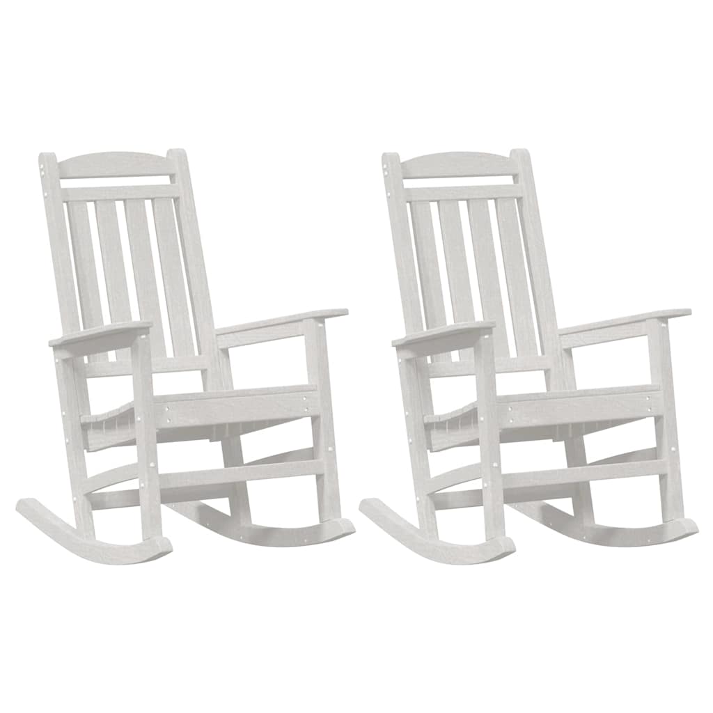 Rocking Chair 2 pcs White 92 x 70 x 108 cm Polyethylene