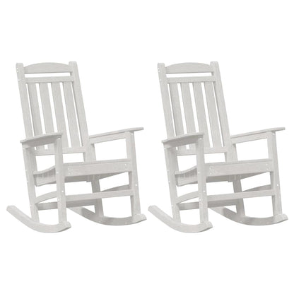 Rocking Chair 2 pcs White 92 x 70 x 108 cm Polyethylene
