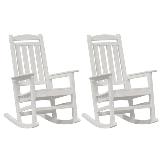 Rocking Chair 2 pcs White 92 x 70 x 108 cm Polyethylene