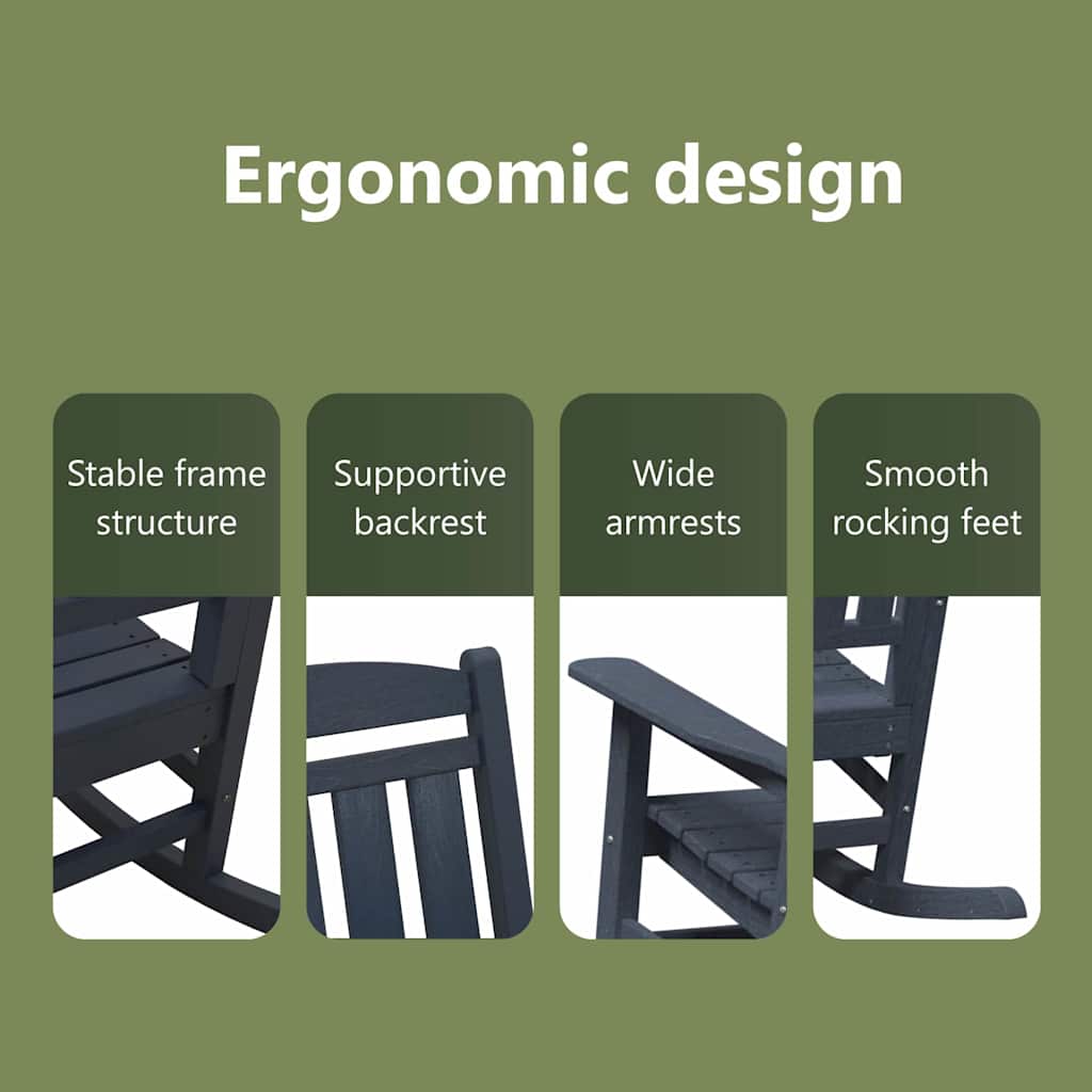 Rocking Chair 2 pcs Navy 92 x 70 x 108 cm Polyethylene