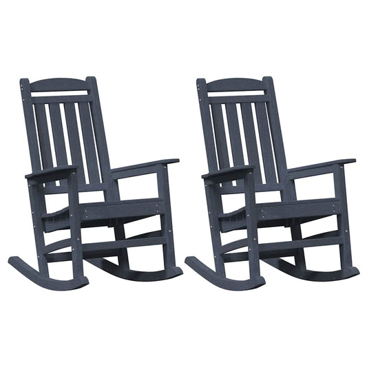 Rocking Chair 2 pcs Navy 92 x 70 x 108 cm Polyethylene