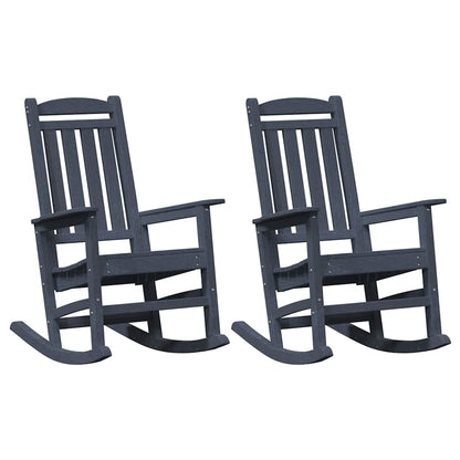 Rocking Chair 2 pcs Navy 92 x 70 x 108 cm Polyethylene