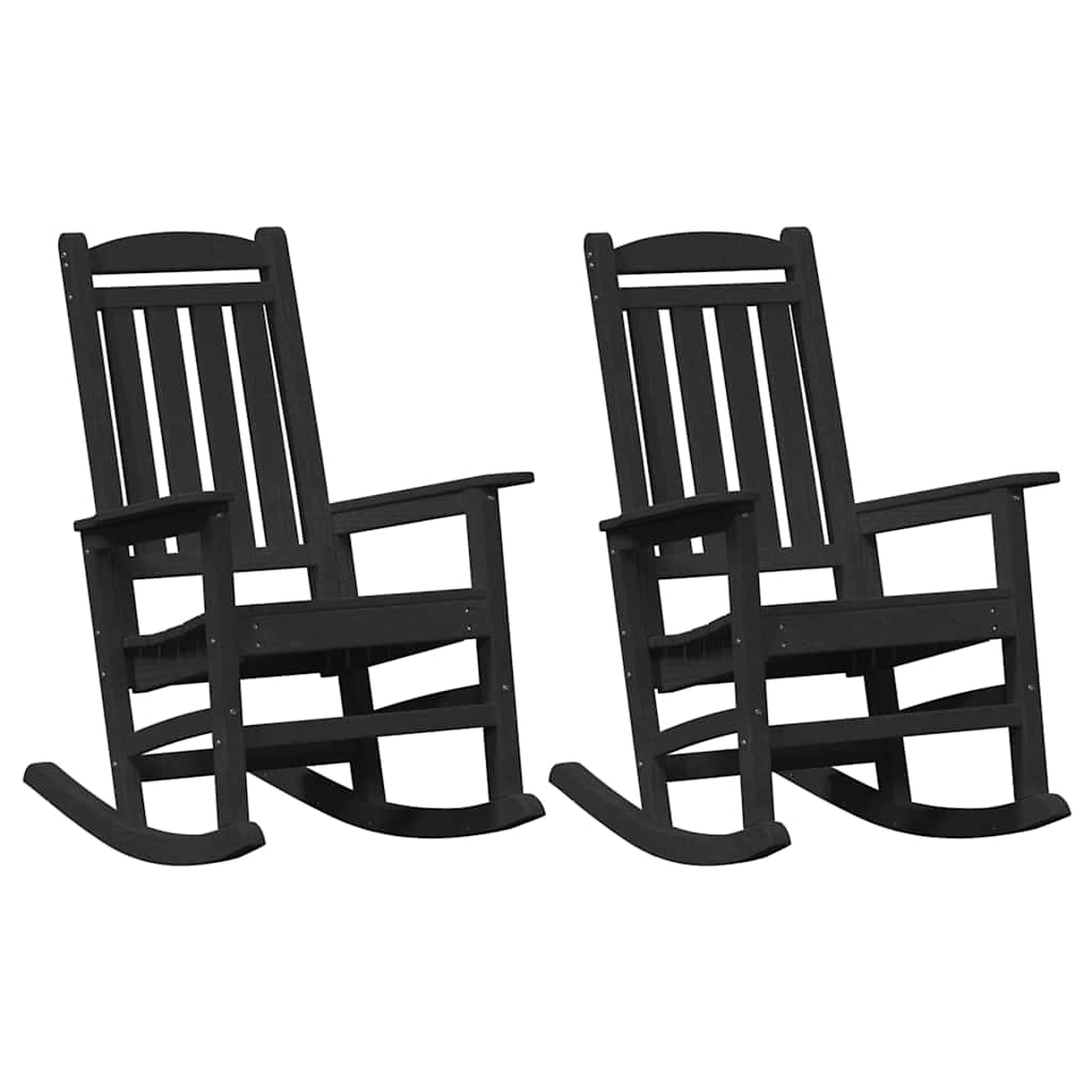 Rocking Chair 2 pcs Black 92 x 70 x 108 cm Polyethylene
