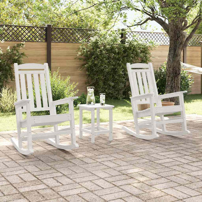 Rocking Chair 3 pcs White Polyethylene